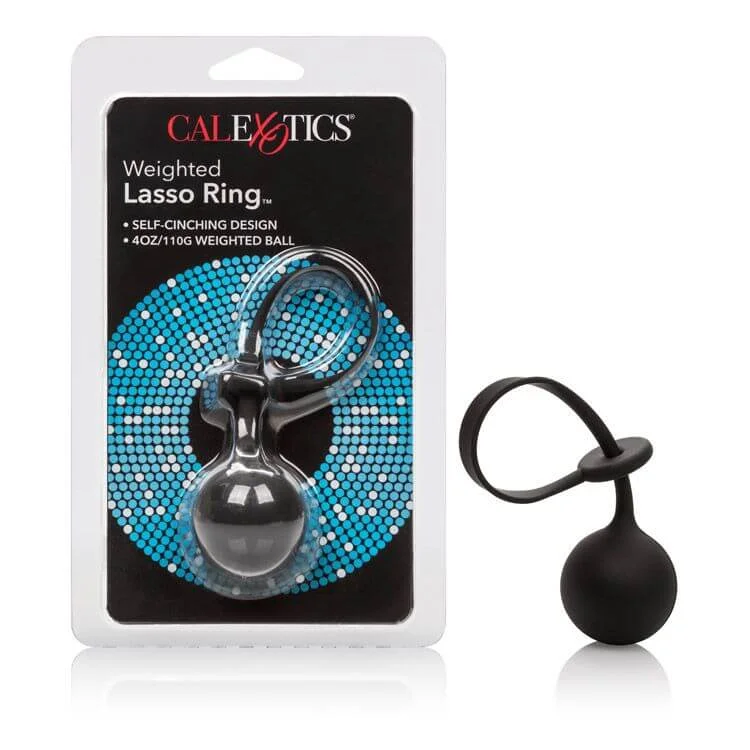 Weighted Lasso Ring Black - Silicone Pleasure Ring, 1.75" Diameter